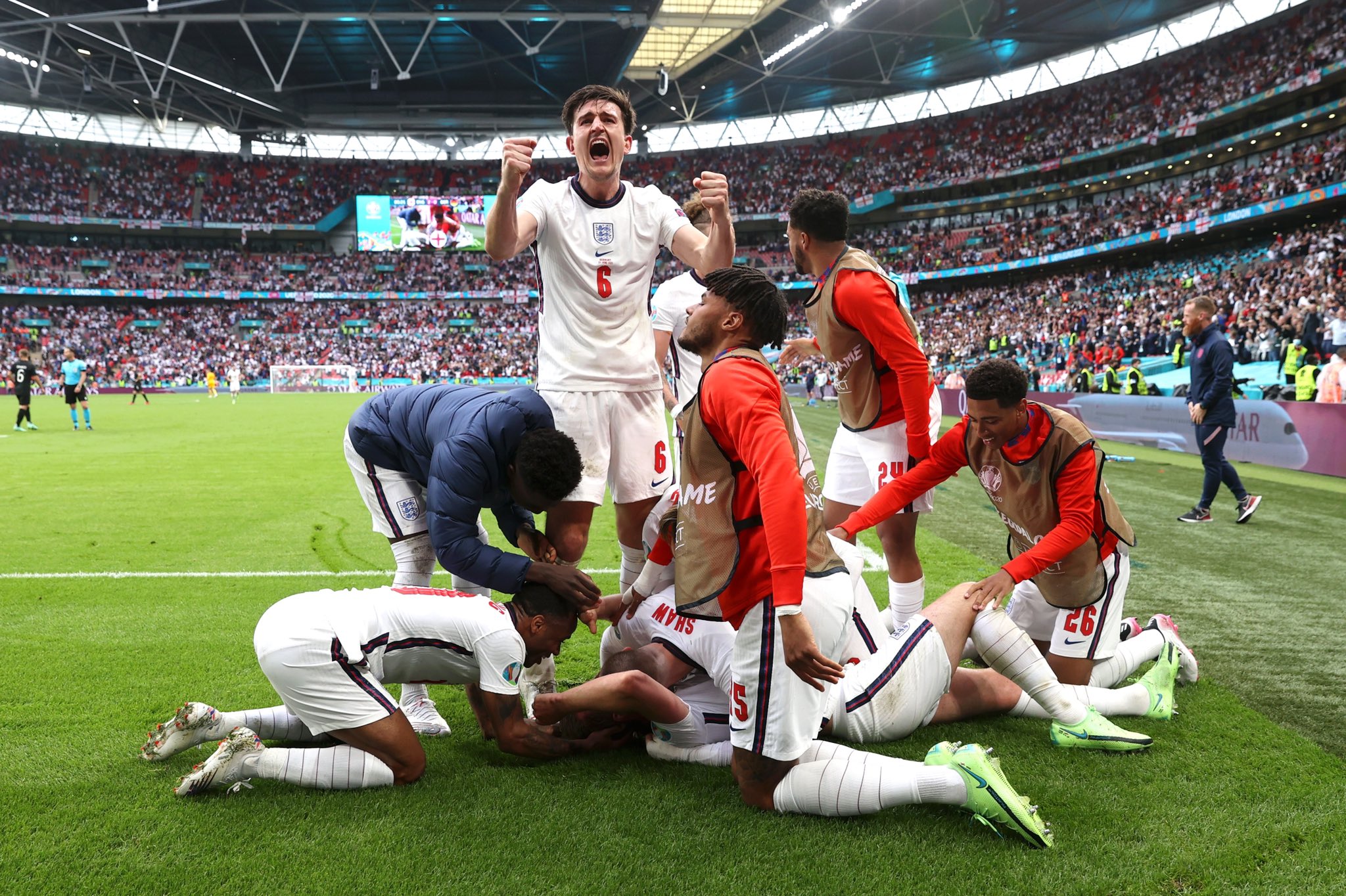 England celebrate massive victory over Germany