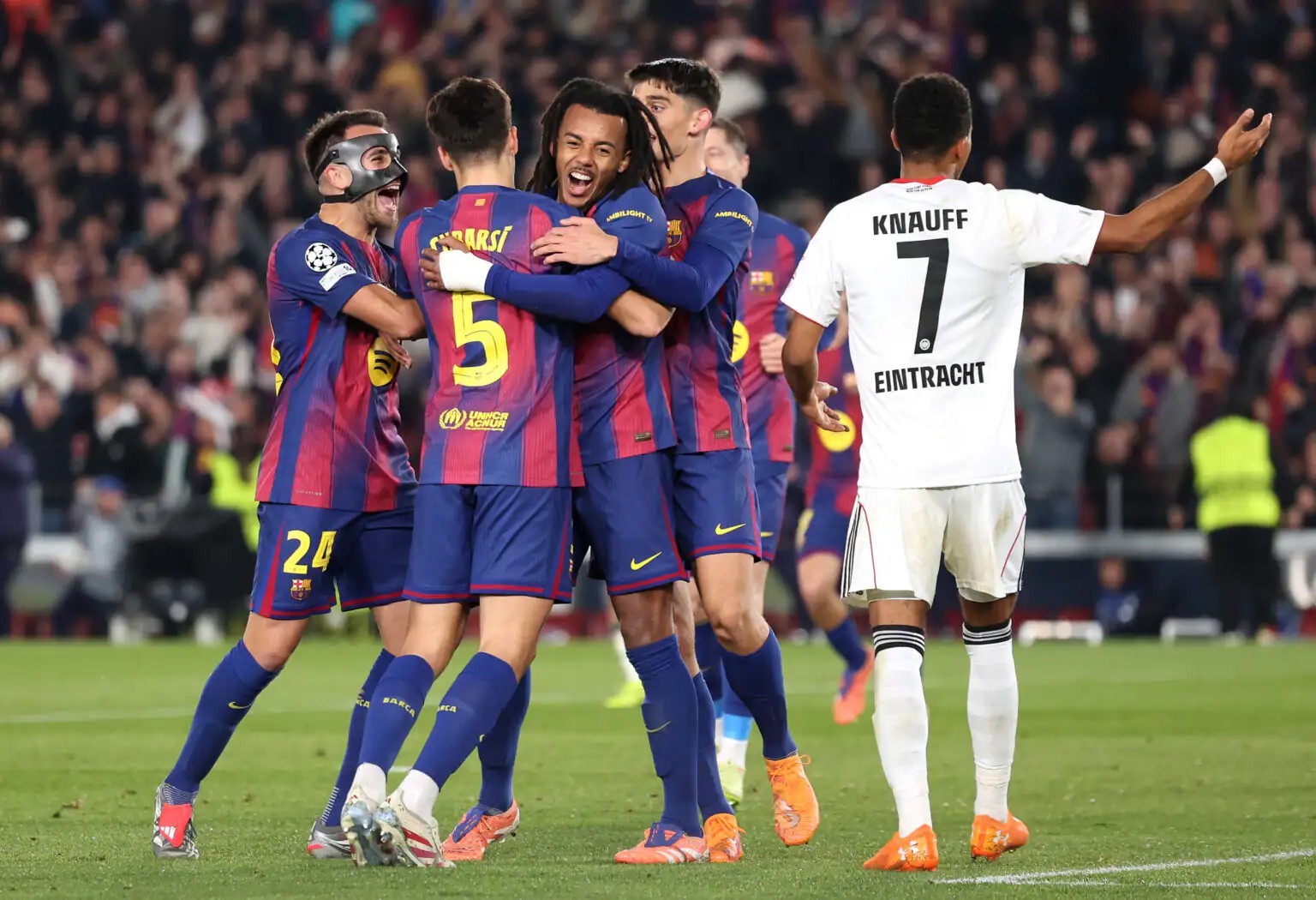 Kounde Double Sparks Barcelona Comeback as Frankfurt Fall at Camp Nou