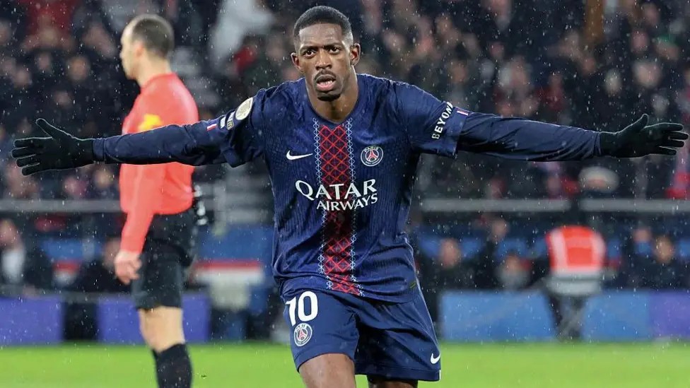 Dembele Double Sends PSG Top as Monaco Stumble at Home