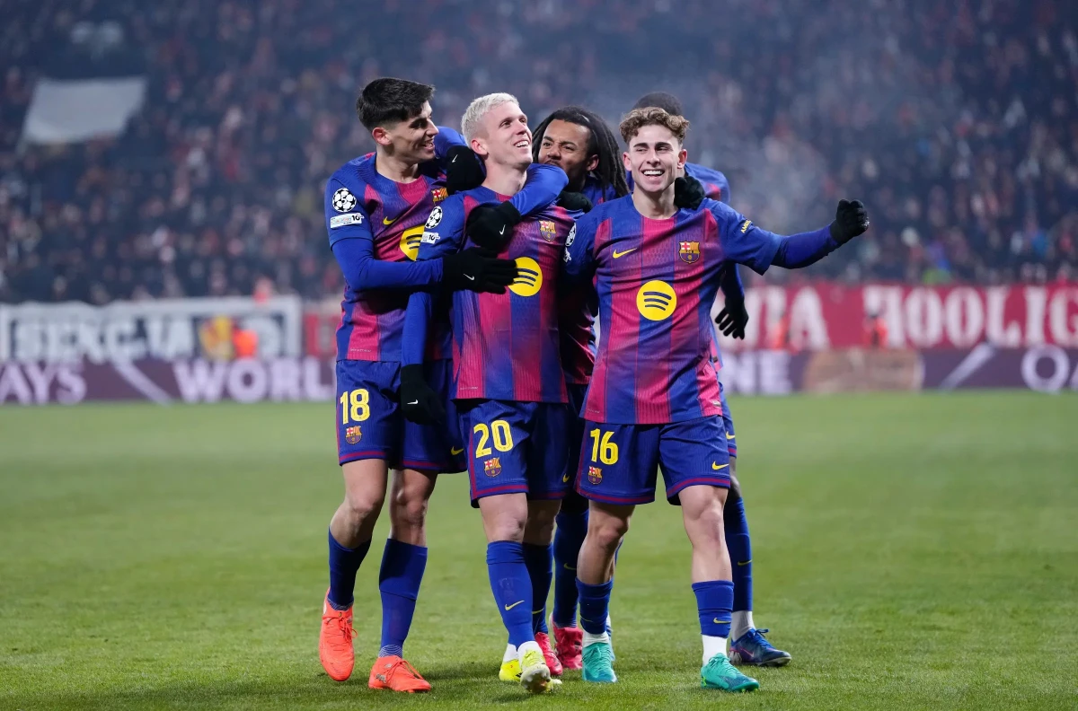 Fermin Double and Super-Sub Olmo Fire Barcelona Past Slavia Prague